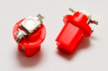ЛАМПА СВЕТОДИОД.24V 1.2W  (КРАСНЫЙ 1SMD) B8.5d