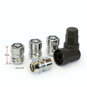 ГАЙКА М12*33*1,5 (СЕКРЕТ.,КОЛЕСНАЯ, КОНУС,ЗАКРЫТ.ТРОЙНОЙ НИКЕЛЬ УНИВЕРСАЛ.КЛЮЧ 19-21ММ)