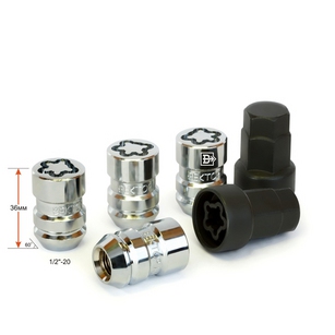 ГАЙКА 1/2"-20 UNF*36 (СЕКРЕТ.,КОЛЕСНАЯ, КОНУС,ЗАКРЫТ.ТРОЙНОЙ НИКЕЛЬ,УНИВЕРСАЛ.КЛЮЧ 19-21 ММ)