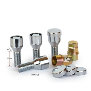 БОЛТ М14*30*1,25 (СЕКРЕТ.,КОЛЕСНЫЙ, КОНУС, ВРАЩ.КОЛЬЦО,КОЛПАЧОК,2 КЛЮЧА)