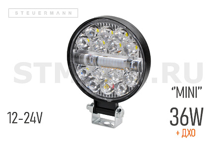 ФОНАРЬ СВЕТОДИОДНЫЙ (14 SMD 36W) FLOOD КРУГ "MINI" + DRL (ЖЕЛТЫЙ)