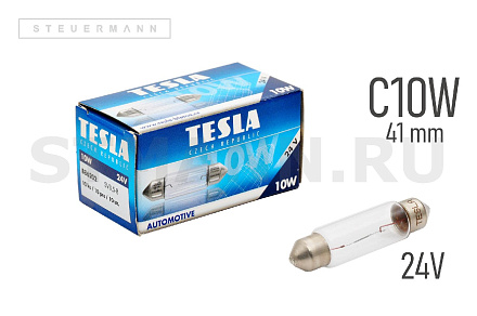 ЛАМПА 24V C10W (41 ММ) "TESLA" SV8.5-8 