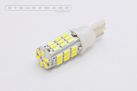ЛАМПА СВЕТОДИОД.12V W5W (БЕЛЫЙ Б/Ц 42 SMD) W2.1*9.5d