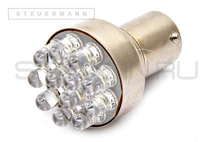 ЛАМПА СВЕТОДИОД.24V P21W (БЕЛЫЙ 12 LED) BA15s