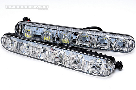 ХОДОВЫЕ ОГНИ ДНЕВНОГО СВЕТА (15 СМ, 6LED, 2ШТ) ПРЯМЫЕ СТЕКЛО