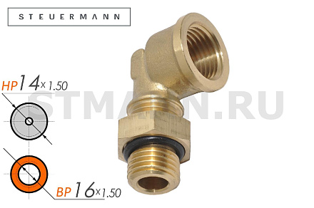Фитинг угловой M14x1,5 F16x1,5