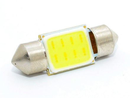ЛАМПА СВЕТОДИОД.12V C5W (31ММ, БЕЛЫЙ, COB) SV8.5-8