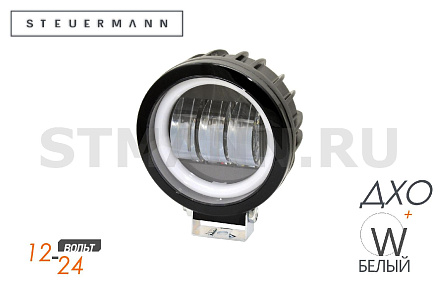 ФОНАРЬ СВЕТОДИОДНЫЙ (3 CREE 18W) БЕЛЫЙ+DRL КРУГ