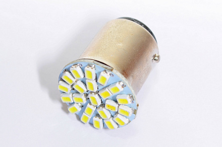 ЛАМПА СВЕТОДИОД.24V P21W (БЕЛЫЙ 22 SMD) BA15s
