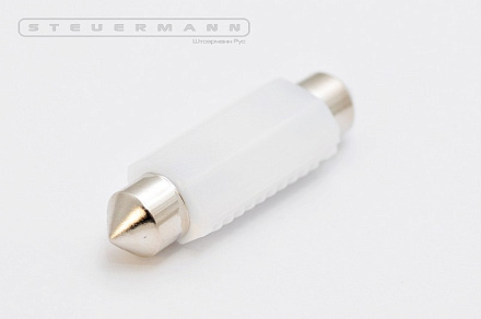 ЛАМПА СВЕТОДИОД.12V-24V C5W (БЕЛЫЙ, 2 SMD, 41ММ) КЕРАМИКА