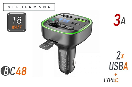 FM-МОДУЛЯТОР "BOROFONE" QC3.0 BT