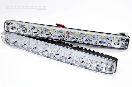 ХОДОВЫЕ ОГНИ ДНЕВНОГО СВЕТА (25 СМ,9LED, 2ШТ) ПРЯМЫЕ СТЕКЛО