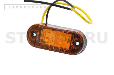 ФОНАРЬ СВЕТОДИОДНЫЙ ГАБАРИТНЫЙ БОКОВОЙ (ЖЕЛТЫЙ 2 SMD) 12-24V КАПЛЯ