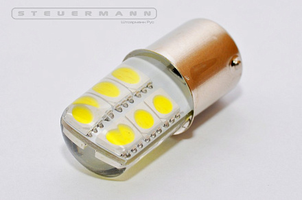 ЛАМПА СВЕТОДИОД.12V P21/5W (БЕЛЫЙ 12 SMD SIL) BAY15d