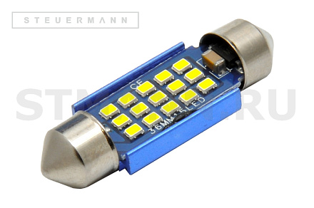 ЛАМПА СВЕТОДИОД.12V C5W (31ММ, БЕЛЫЙ, 15 SMD) SV8.5-8 РАДИАТОР
