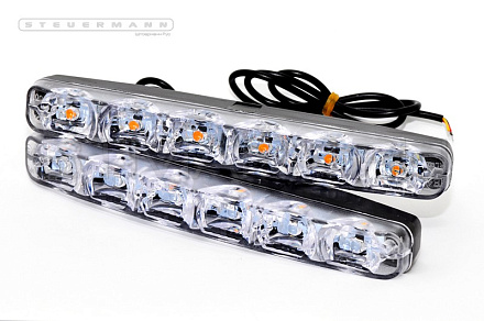 ХОДОВЫЕ ОГНИ ДНЕВНОГО СВЕТА (15 СМ, 6 LED 2ШТ) ПРЯМЫЕ СТЕКЛО