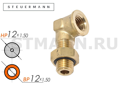 Фитинг угловой M12x1,5 F12x1,5