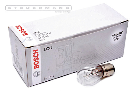 ЛАМПА 12V P21/4W BAZ15d "BOSCH" ЭКО смещ.цоколь
