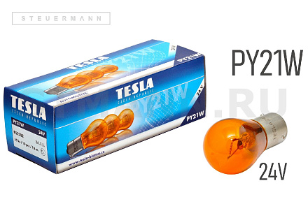 ЛАМПА 24V PY21W "TESLA" BAU15s (ЖЕЛТАЯ)