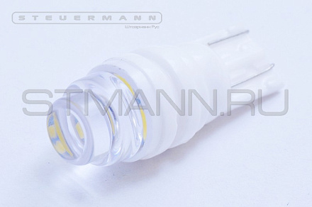 ЛАМПА СВЕТОДИОД.12V W5W (БЕЛЫЙ Б/Ц 3 SMD КЕРАМИКА) W2.1*9.5d