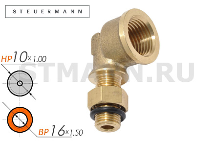 Фитинг угловой M10x1 F16x1,5