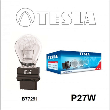 ЛАМПА 12V P27W (Б/Ц) 2.5*16Q "TESLA" 