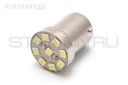 ЛАМПА СВЕТОДИОД.24V P21W (БЕЛЫЙ 9 SMD) BA15s
