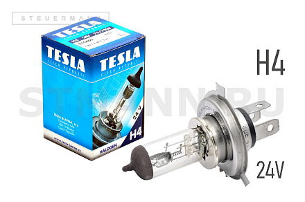 ЛАМПА H4 24V 75/70W "TESLA" (КАРТОН) P43t