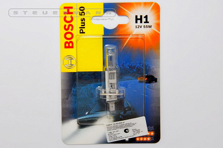 ЛАМПА H1 12V 55W +50% "BOSCH" (БЛИСТЕР) 1041