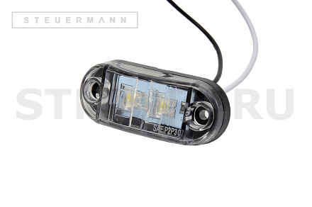 ФОНАРЬ СВЕТОДИОДНЫЙ ГАБАРИТНЫЙ БОКОВОЙ (БЕЛЫЙ 2 SMD) 12-24V КАПЛЯ