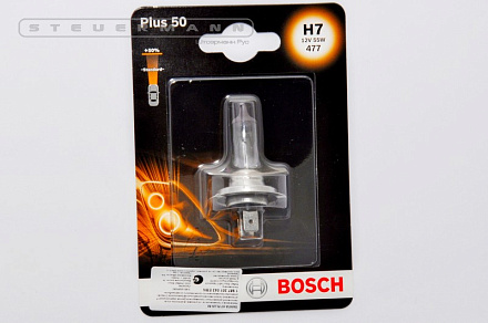 ЛАМПА H7 12V 55W +50% "BOSCH" (БЛИСТЕР) 1042 Px26d