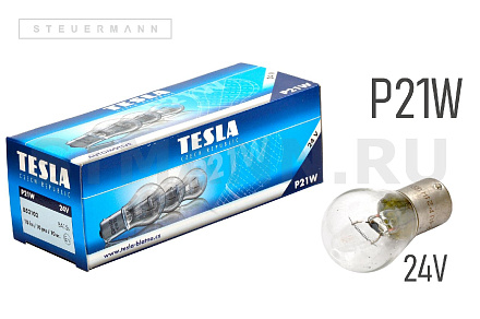 ЛАМПА 24V P21W "TESLA" BA15s