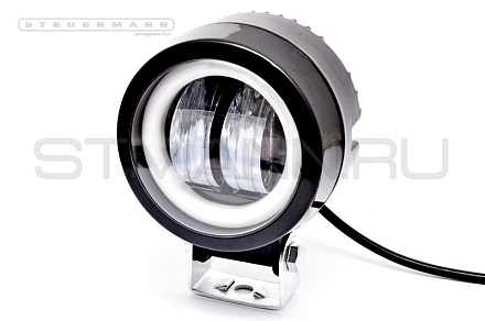 ФОНАРЬ СВЕТОДИОДНЫЙ (2 CREE 15W) БЕЛЫЙ+DRL КРУГ