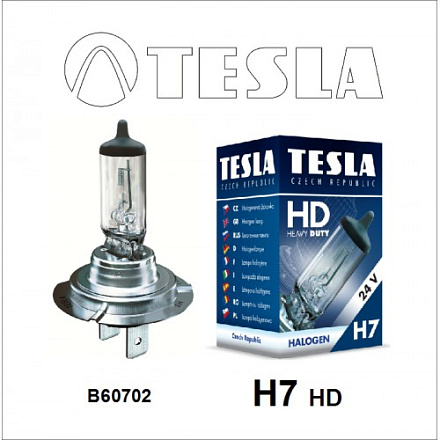 ЛАМПА H7 24V 70W "TESLA" HEAVY DUTY Px26d