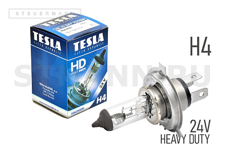 ЛАМПА H4 24V 75/70W "TESLA" (КАРТОН) HEAVY DUTY P43t