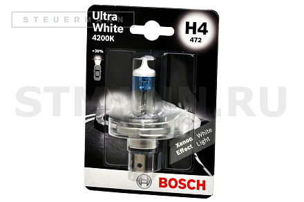 ЛАМПА H4 12V 60/55W "BOSCH" ULTRA WHITE 4200K