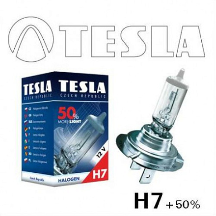 ЛАМПА H7 12V 55W +50% "TESLA" Px26d